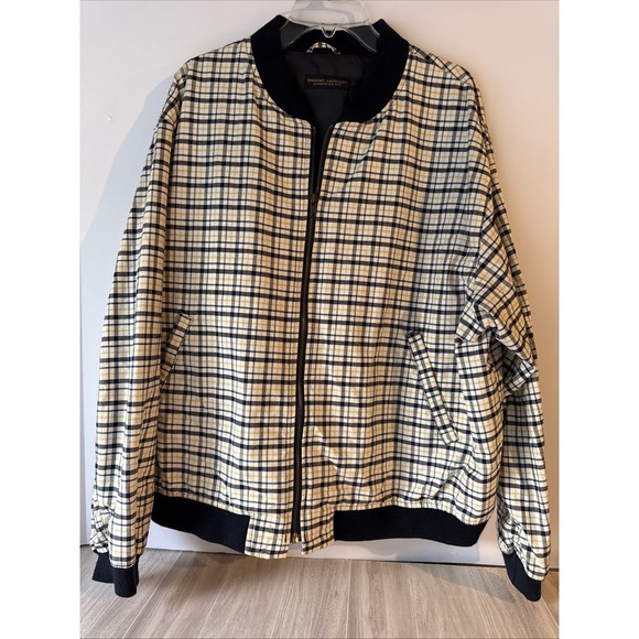 Brooks Brothers Other - Brooks Brothers‎ Bomber Jacket Plaid White-Blue-Yellow Large